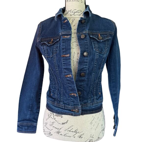Old Navy Womens Blue Denim Jean Jacket Size X-Small - Picture 2 of 6